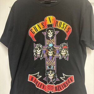 Harley Davidson Guns & Roses Large NWOT Tee Shirt Las Vegas